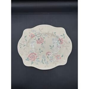 Johnson Brothers LYNTON Oval Platter Made in England Pink Flowers 11”